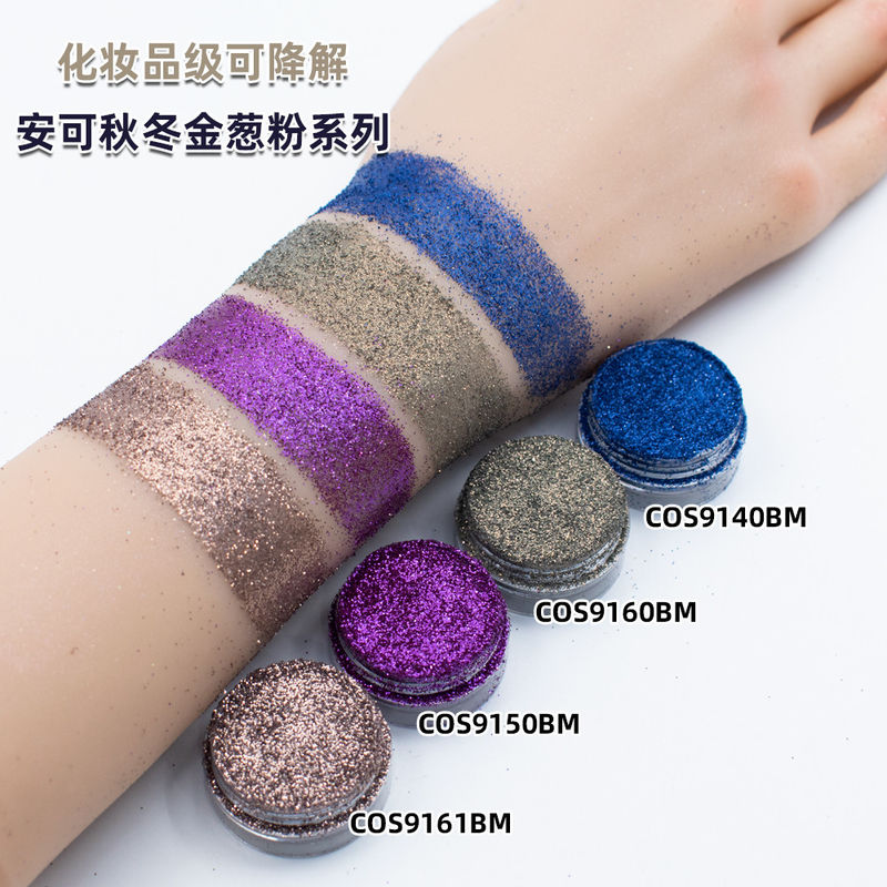 Grade Kosmetik Selulosa Bio Glitter Bulk Powder Encore Merah Untuk Lilin Mencair Nail Art Polish