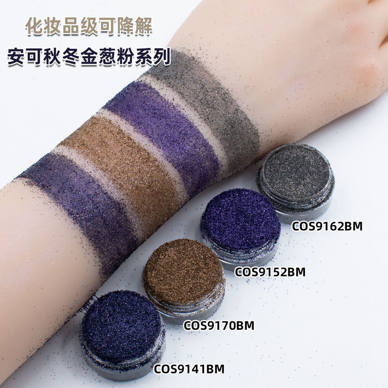 Grade Kosmetik Selulosa Bio Glitter Bulk Powder Encore Merah Untuk Lilin Mencair Nail Art Polish