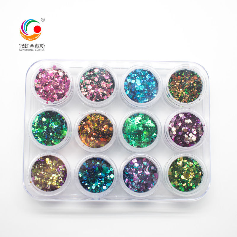 Xmas Dekorasi Chameleon Biru Lolos Glitter Untuk Kuku Bulk Sequins 2MM