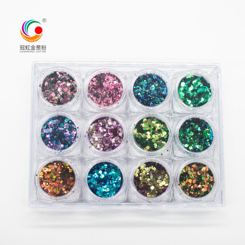 Xmas Dekorasi Chameleon Biru Lolos Glitter Untuk Kuku Bulk Sequins 2MM
