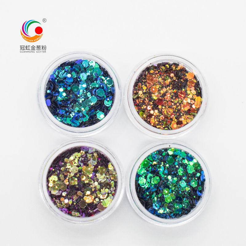 Xmas Dekorasi Chameleon Biru Lolos Glitter Untuk Kuku Bulk Sequins 2MM