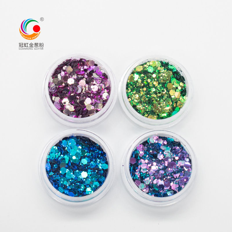 Xmas Dekorasi Chameleon Biru Lolos Glitter Untuk Kuku Bulk Sequins 2MM