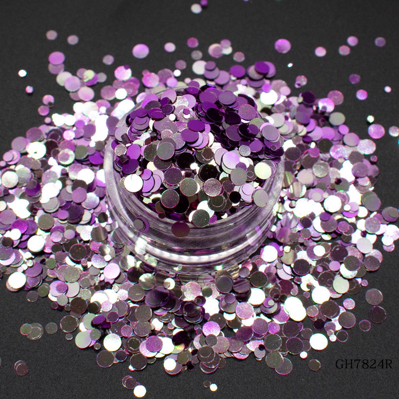 Nail Art Chameleon Glitter Powder Lose Sparkles Ungu Putih Emas Untuk Pencetakan Hand Cardstock