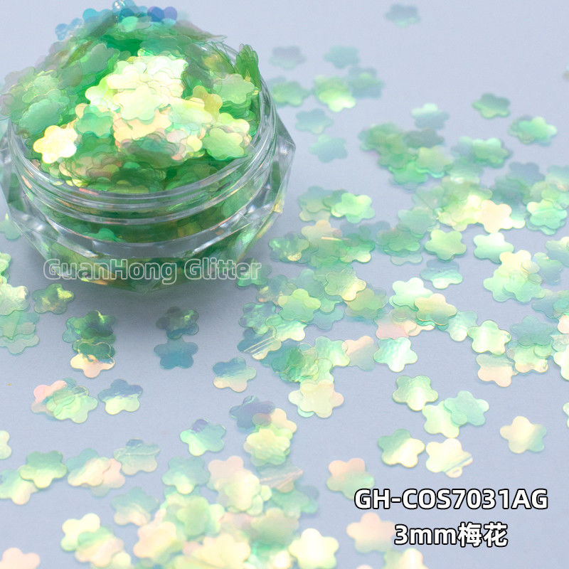 Fashion Glitter ODM/OEM Kuku Sequin Pigmen Kupu-kupu Plum Blossom Snowflake Bentuk Glitter Powder Kosmetik Grade Makeup Dream Coating 2mm