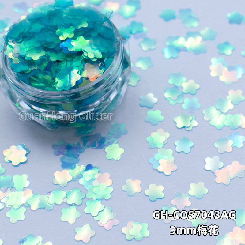 Fashion Glitter ODM/OEM Kuku Sequin Pigmen Kupu-kupu Plum Blossom Snowflake Bentuk Glitter Powder Kosmetik Grade Makeup Dream Coating 2mm