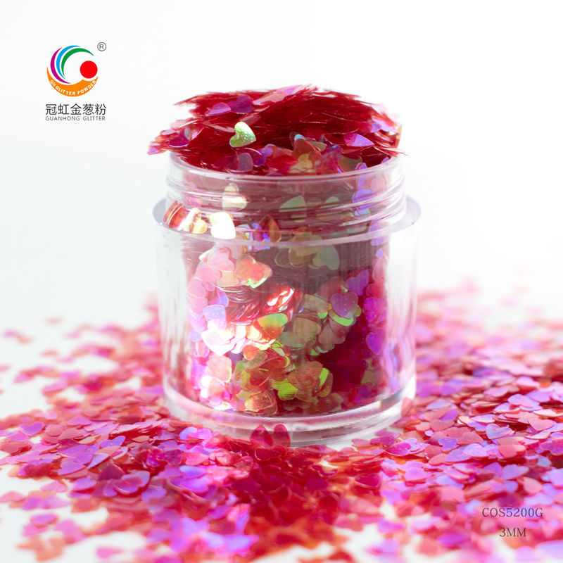 3mm Pelangi Warna Mimpi Bulan Hati Bintang Bentuk Khusus Kelas Kosmetik Glitter Powder Chameleon DIY Sequin Kuku Lem Pigmen Polandia