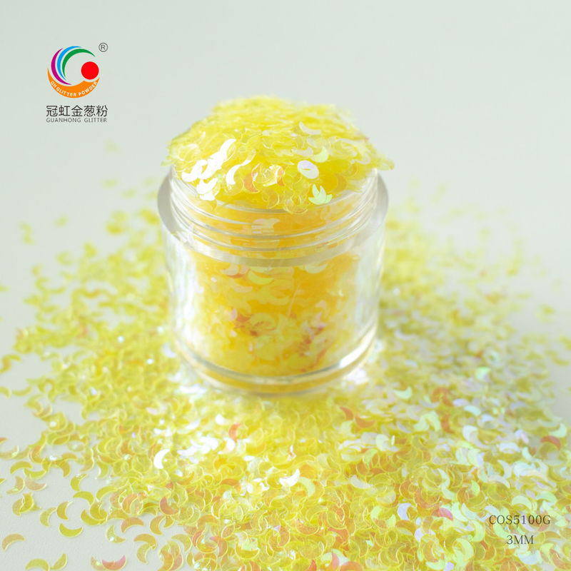 3mm Pelangi Warna Mimpi Bulan Hati Bintang Bentuk Khusus Kelas Kosmetik Glitter Powder Chameleon DIY Sequin Kuku Lem Pigmen Polandia