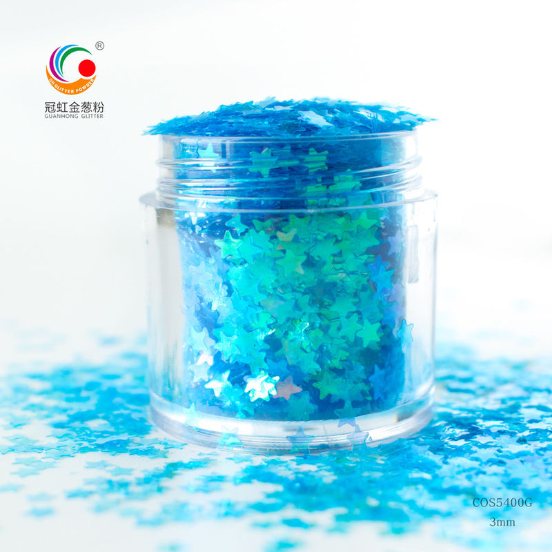 3mm Pelangi Warna Mimpi Bulan Hati Bintang Bentuk Khusus Kelas Kosmetik Glitter Powder Chameleon DIY Sequin Kuku Lem Pigmen Polandia