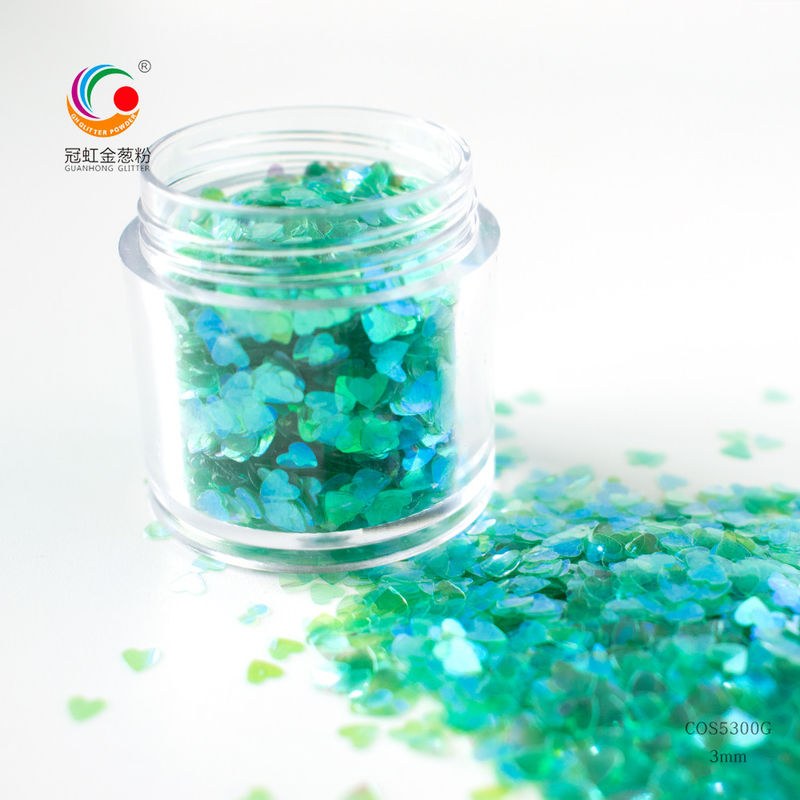 3mm Pelangi Warna Mimpi Bulan Hati Bintang Bentuk Khusus Kelas Kosmetik Glitter Powder Chameleon DIY Sequin Kuku Lem Pigmen Polandia