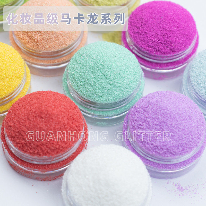 Pigmen halus untuk dekorasi pernikahan dan make-up Lembut berkilau Macaron Warna Kosmetik Berkualitas Glitter Powder dalam Desain Hexagon