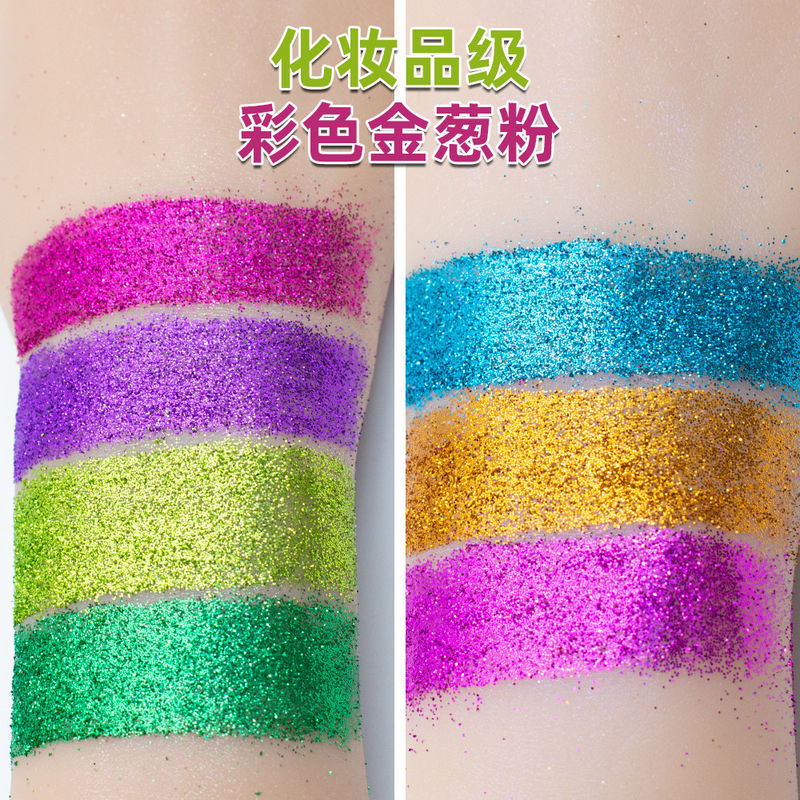 Warna-warni berkilauan Holographic Iridescent Eye Glitter Powder Nail Art Craft