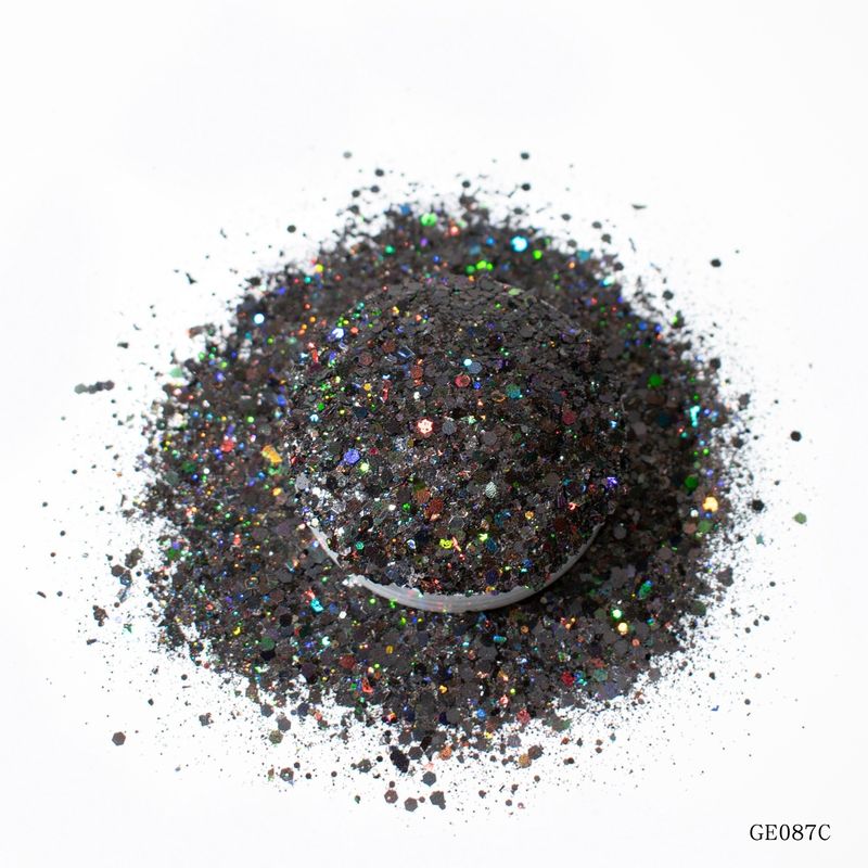 Fine Holographic Rainbow Chunky Glitter Mix Laser Powder Untuk Dekorasi Halloween Tubuh