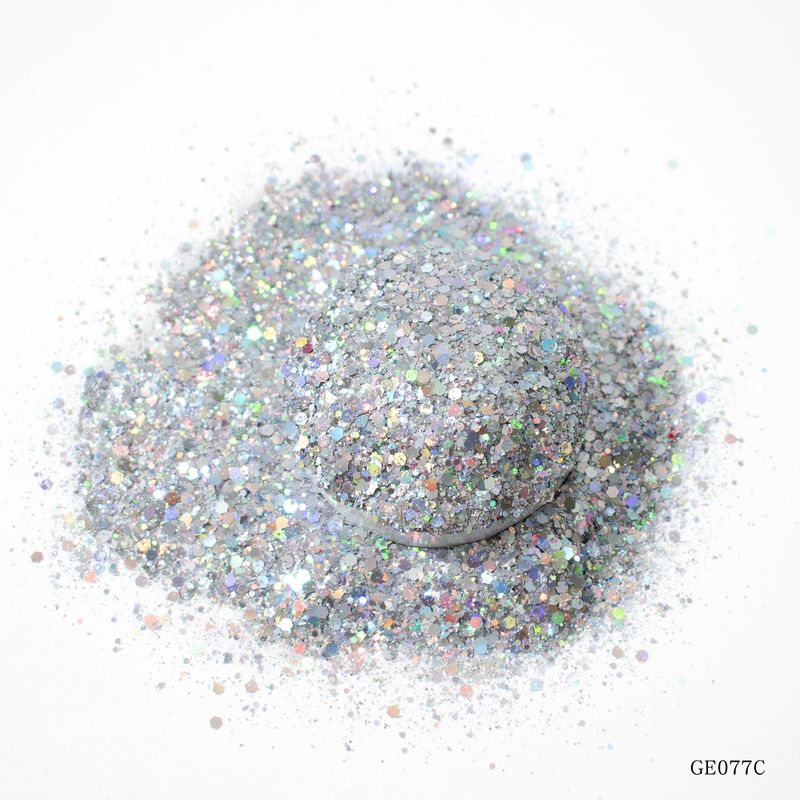 Fine Holographic Rainbow Chunky Glitter Mix Laser Powder Untuk Dekorasi Halloween Tubuh