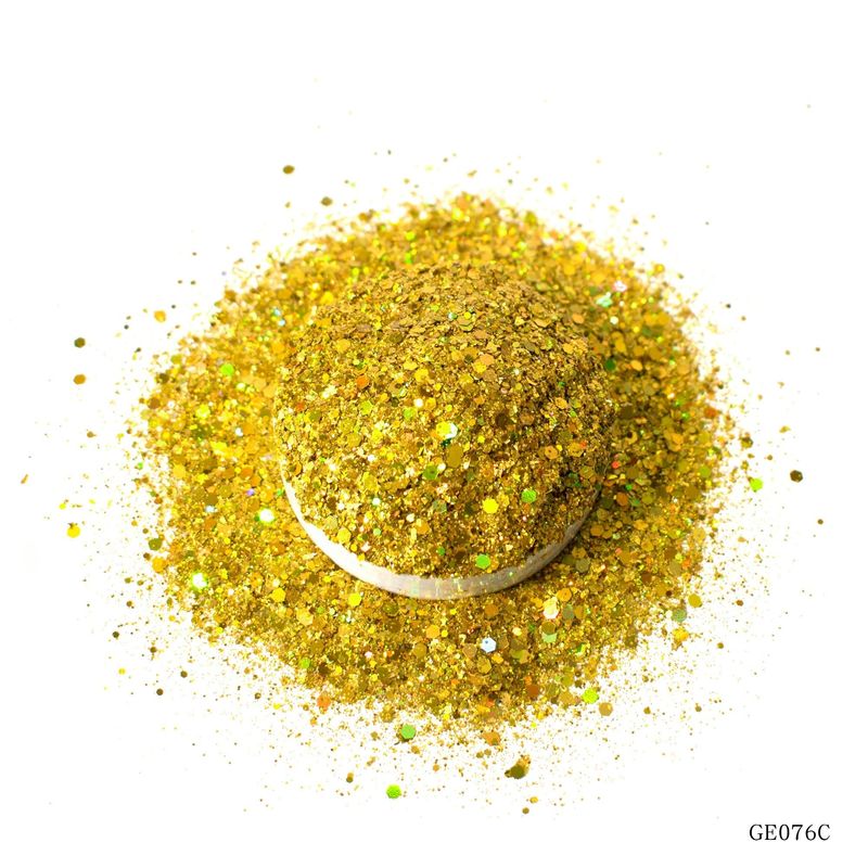 Fine Holographic Rainbow Chunky Glitter Mix Laser Powder Untuk Dekorasi Halloween Tubuh