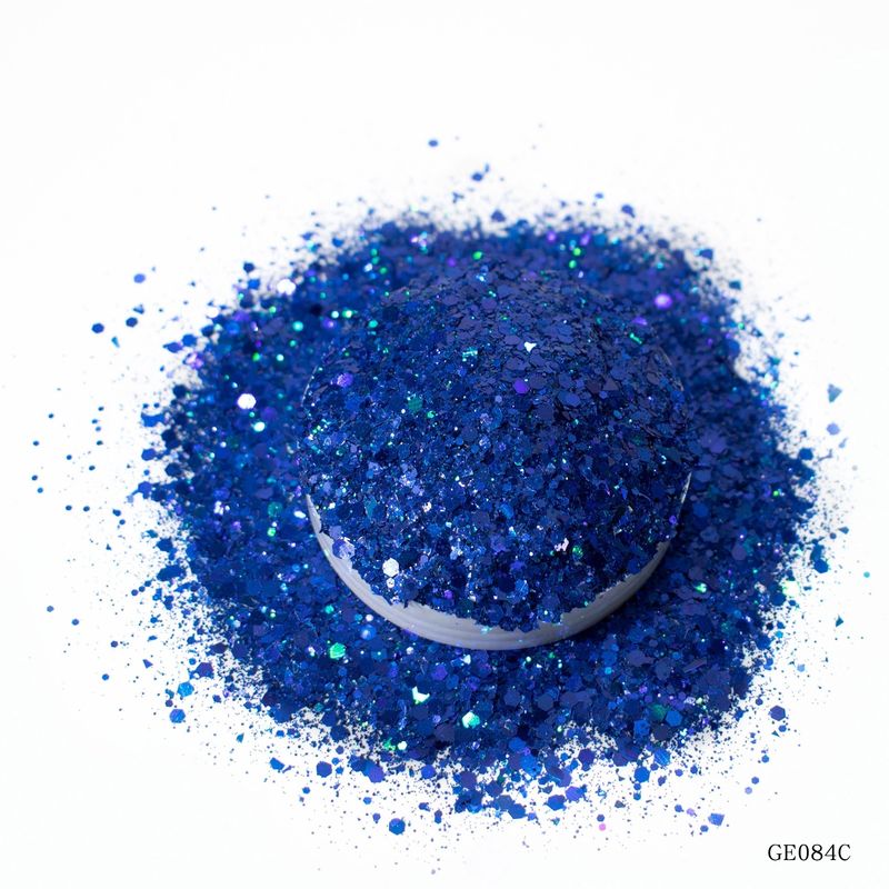 PET Hexagonal Laser Chunky Glitter Mix Powder Untuk Kuku Dekorasi Liburan