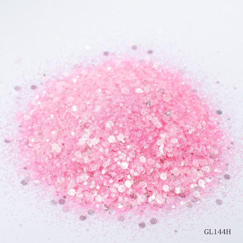 Dekorasi kuku Polyester Hexagonal Holo Glitter Campuran Pelangi Chunky Glitter Untuk Perlengkapan Natal