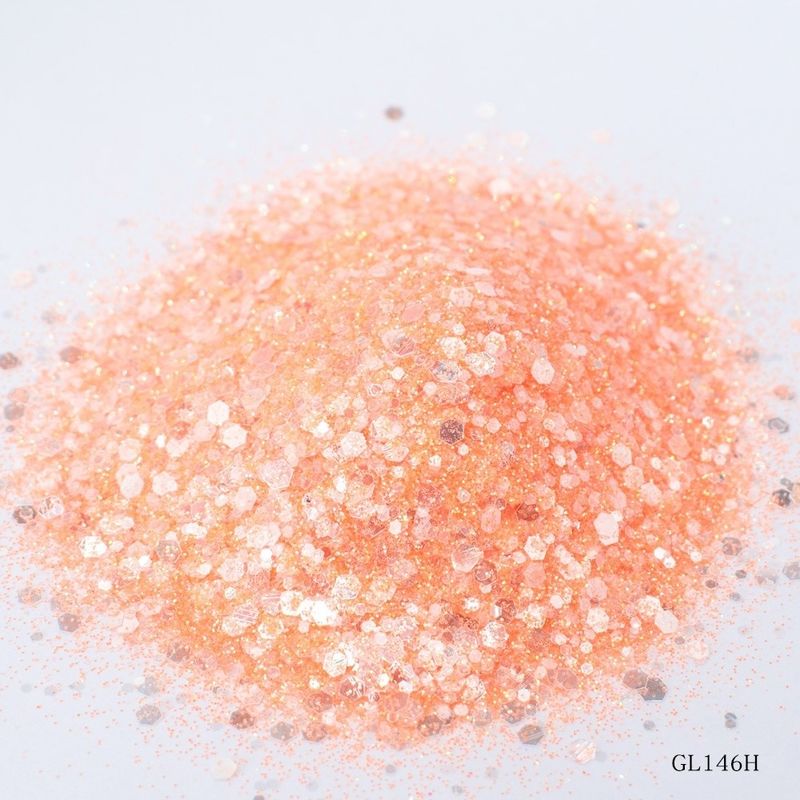 Dekorasi kuku Polyester Hexagonal Holo Glitter Campuran Pelangi Chunky Glitter Untuk Perlengkapan Natal