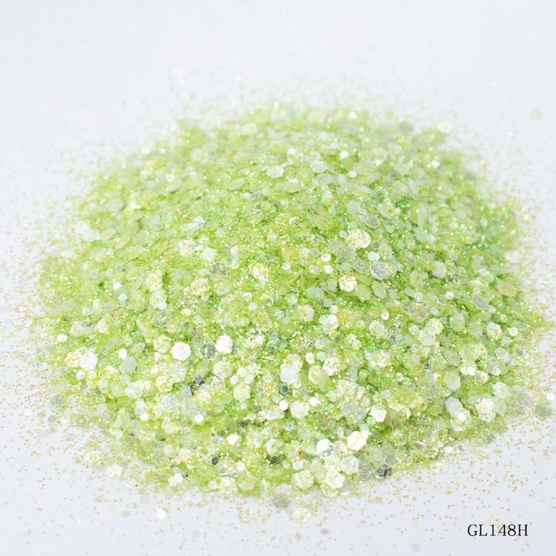Dekorasi kuku Polyester Hexagonal Holo Glitter Campuran Pelangi Chunky Glitter Untuk Perlengkapan Natal
