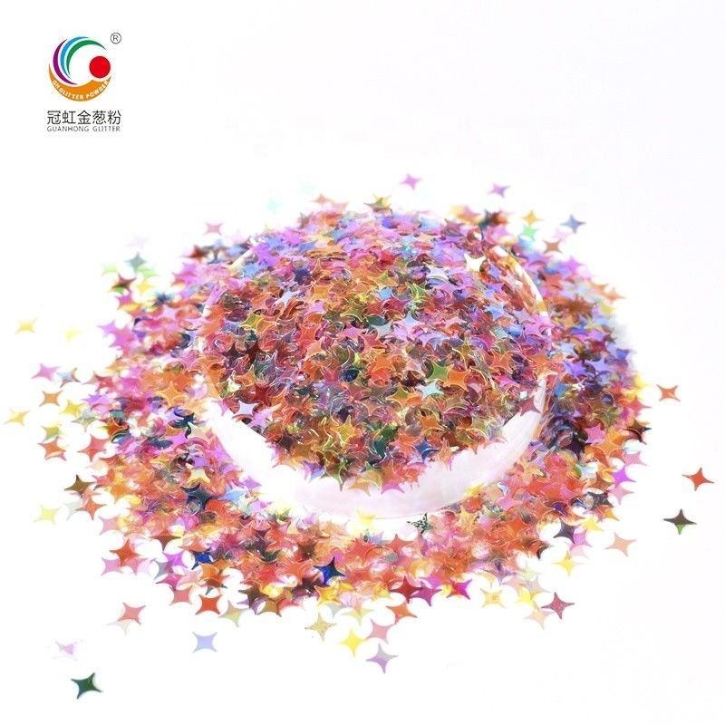 Craft Decoration GH9641 Eco-friendly Biodegradable Mixed Sizes Star Shape Cloud Blue Glitter Powder for Plastic Leather
