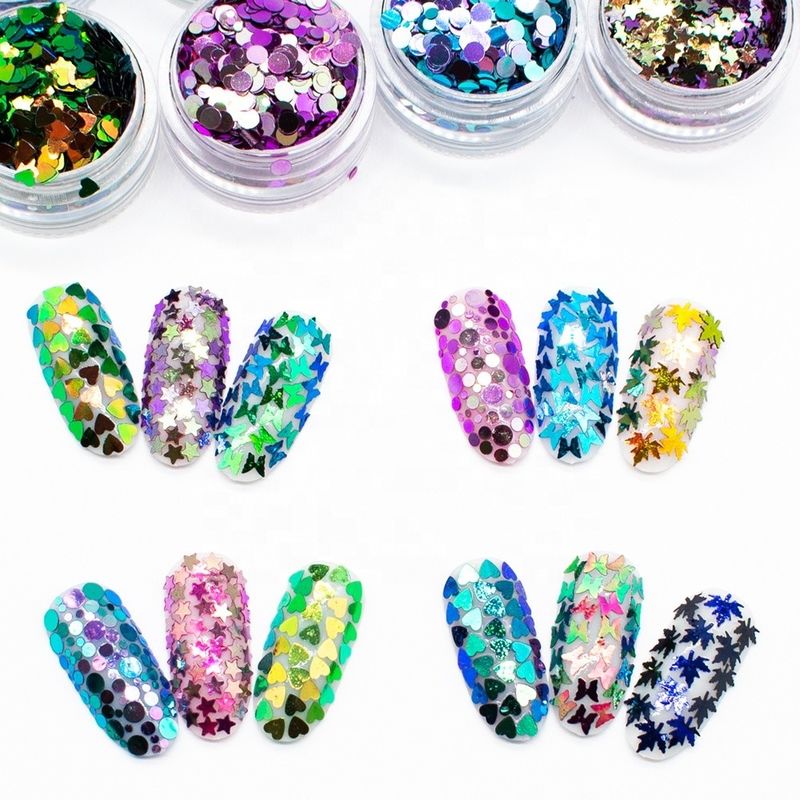 Chunky PET Dekorasi Natal Custom Glitter Campuran Hexagonal Eye Sequin Pigment