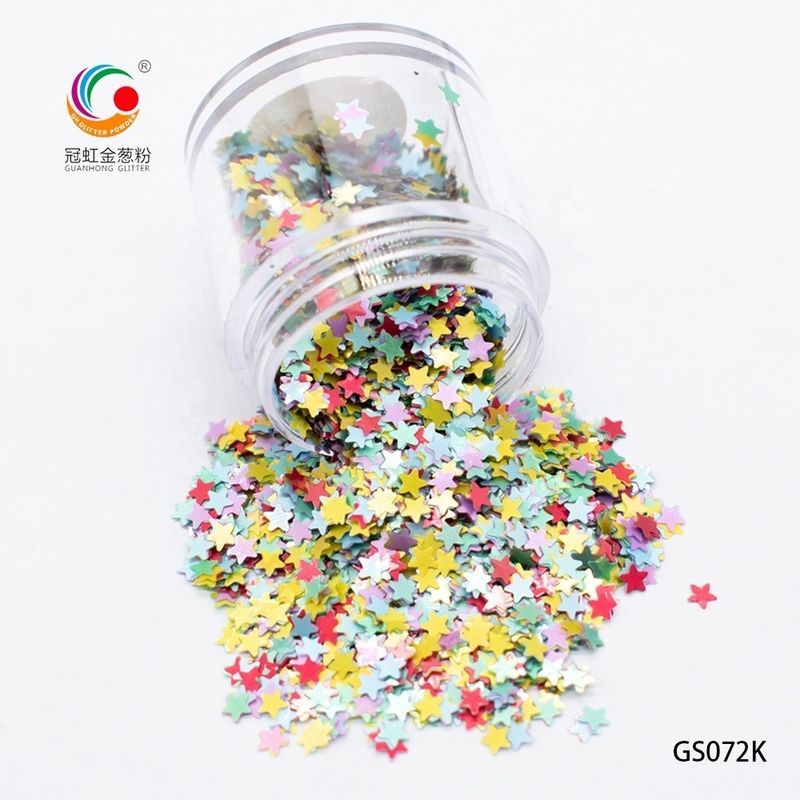 Dekorasi Pesta Funky Glitter Gula Campuran Iridescent Pelangi Glitter Chunky Kupu-kupu Star Heart