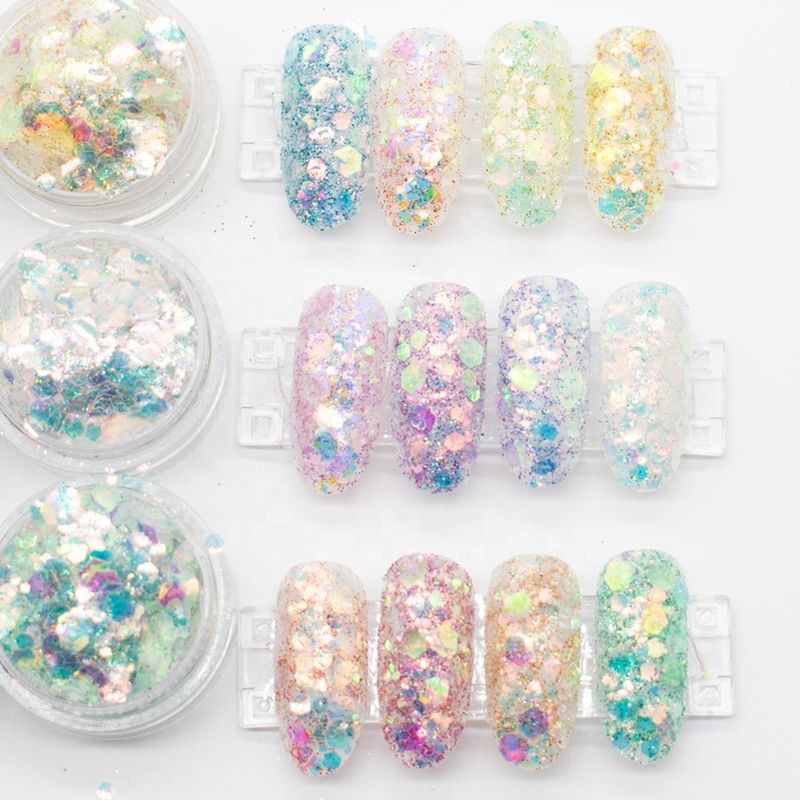 Fantasi Warna Tahap Peri Makeup Plastik Glitter Blend Powder Holographic Craft