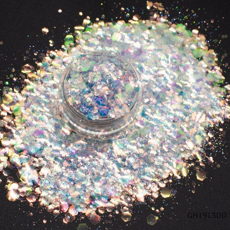 Fantasi Warna Tahap Peri Makeup Plastik Glitter Blend Powder Holographic Craft