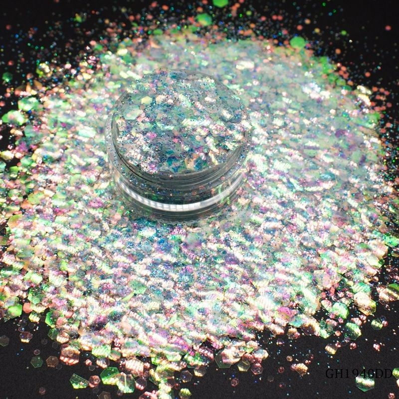 Fantasi Warna Tahap Peri Makeup Plastik Glitter Blend Powder Holographic Craft
