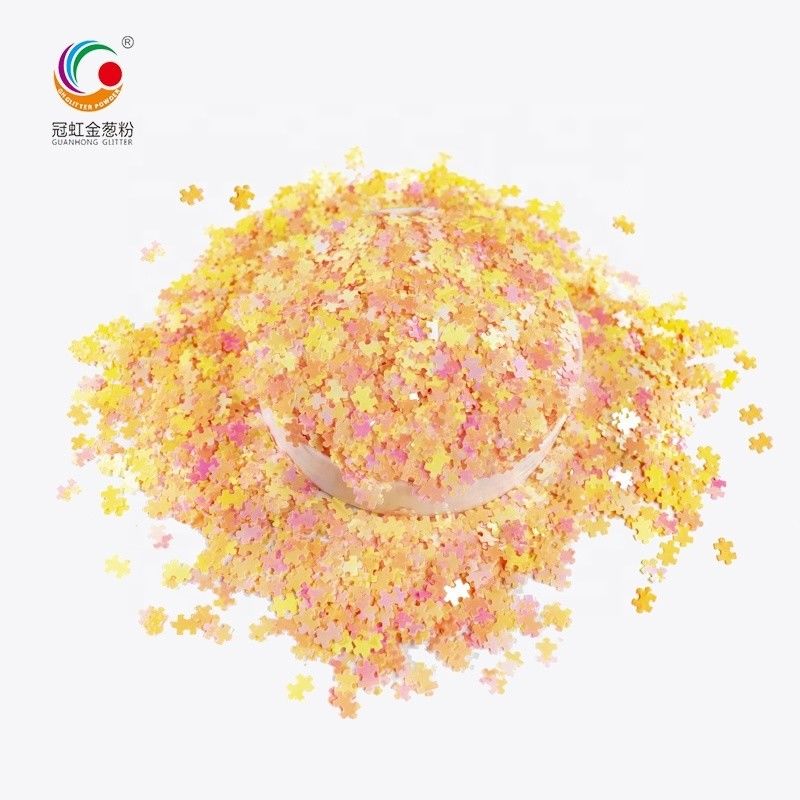 Eco Friendly PET Glitter Powder Chunky Bowknot Warna Neon Untuk Kerajinan Wajah Tubuh