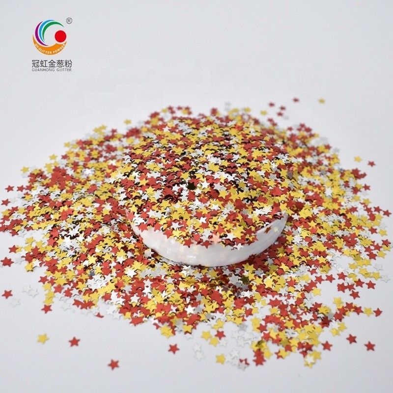 Kuku PET Glitter Powder Dust Bulk Bunga Mawar Untuk Dekorasi Tekstil Kerajinan