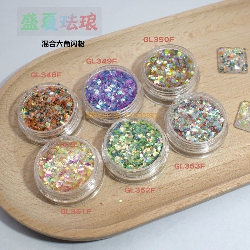 Pelangi berwarna-warni High Temp Polyester Glitter Powder Mix Lolos Paillette Stage Face Painting