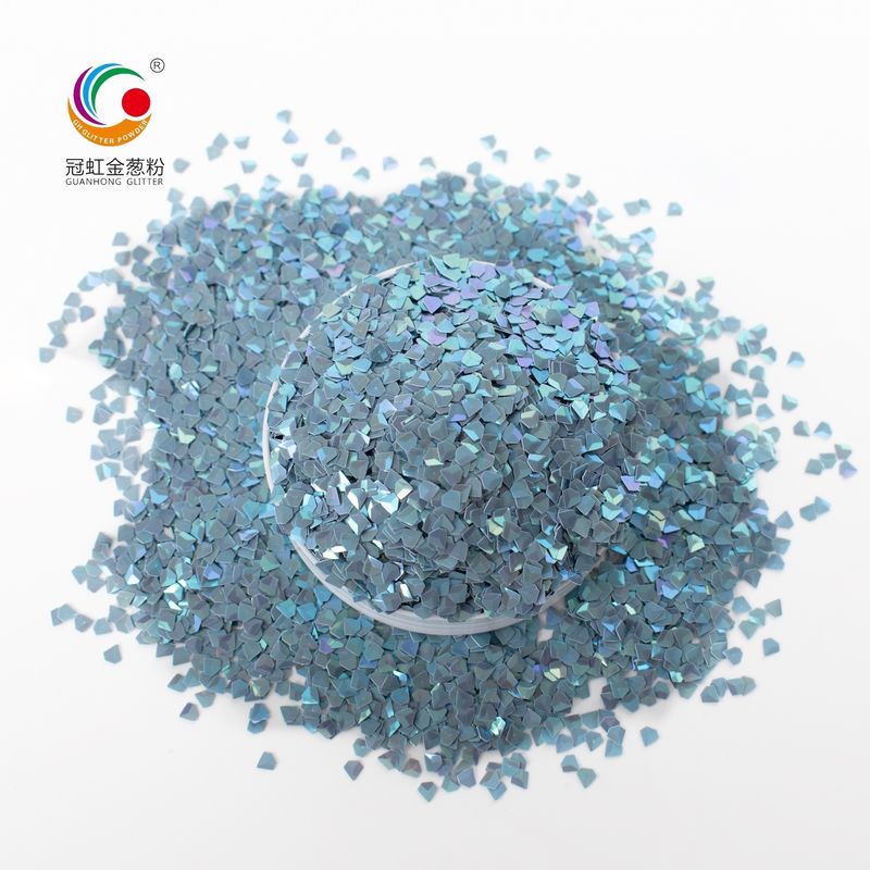 3D Diamond Loose Chunky Reflective Glitter Powder Peacock Blue Untuk Kerajinan Dekorasi Mata Kuku