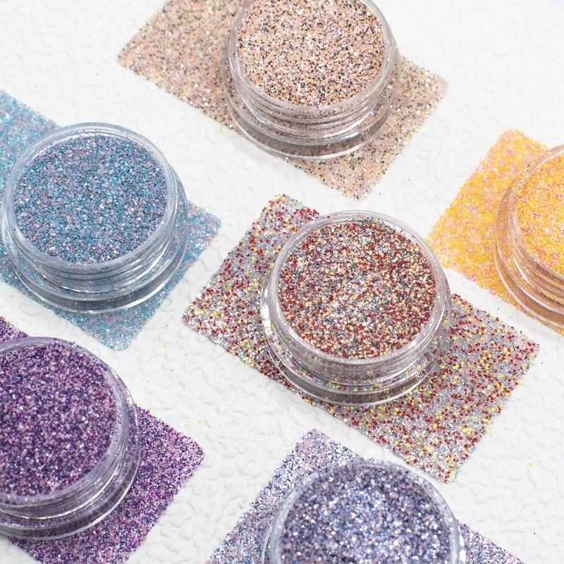Extra Fine Polyester Mixed Glitter Nails Hexagonal Powder Dekorasi Natal Dalam Bulk
