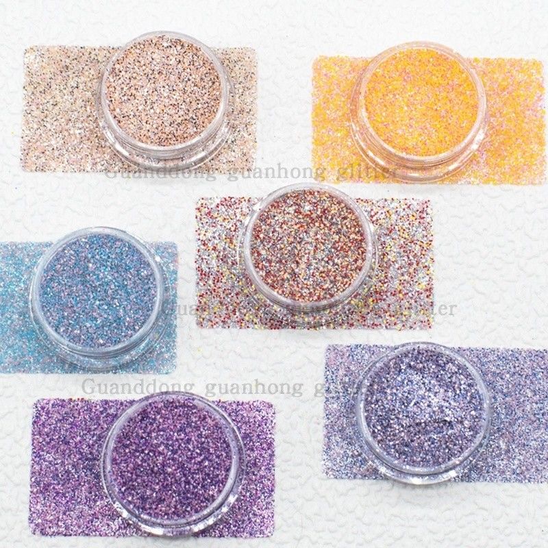 Extra Fine Polyester Mixed Glitter Nails Hexagonal Powder Dekorasi Natal Dalam Bulk
