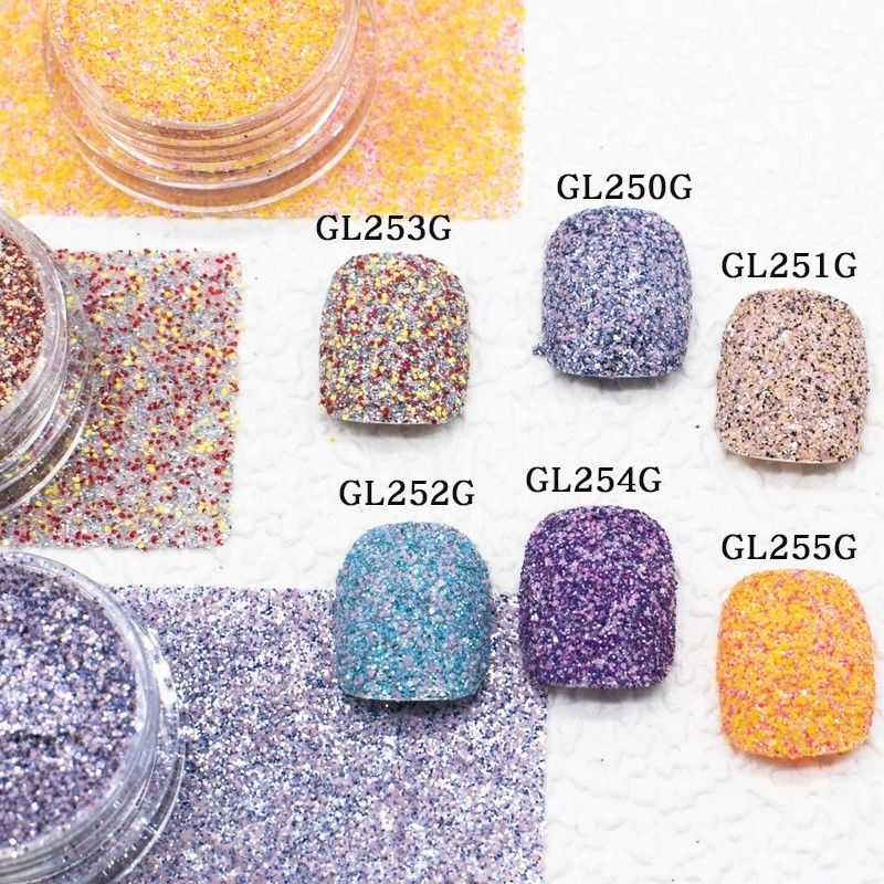 Extra Fine Polyester Mixed Glitter Nails Hexagonal Powder Dekorasi Natal Dalam Bulk