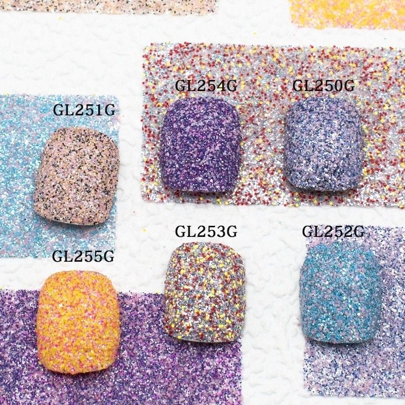 Extra Fine Polyester Mixed Glitter Nails Hexagonal Powder Dekorasi Natal Dalam Bulk