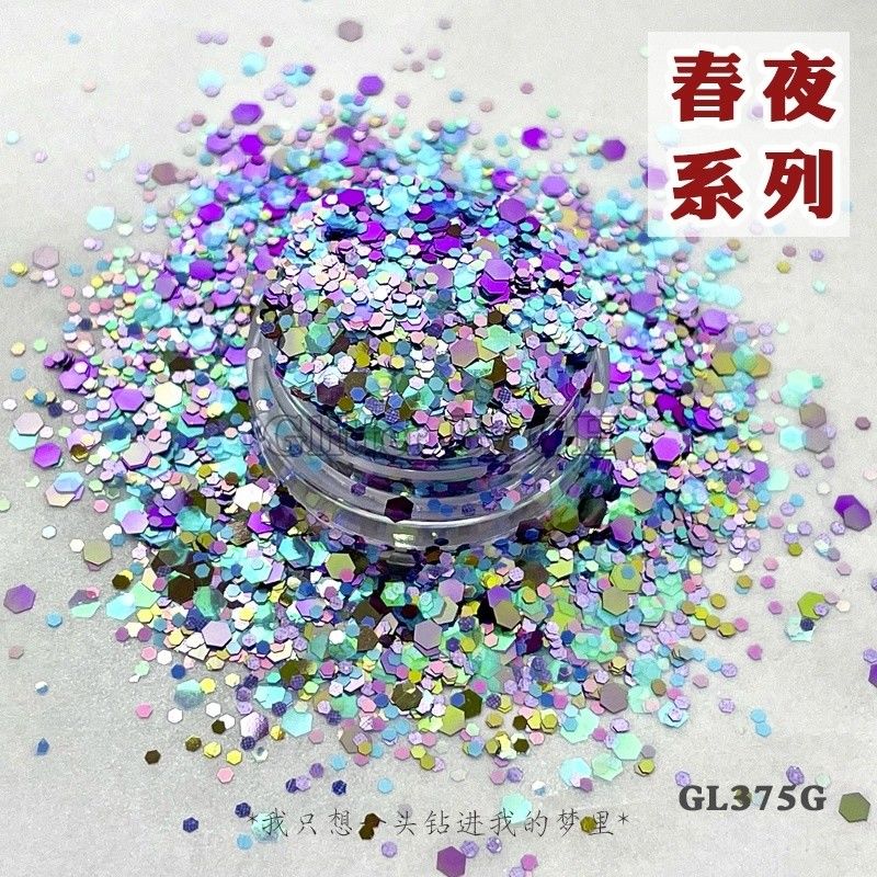 Decorazione artigianale fai da te Polyester Arcobaleno Chunky Glitter Mix Bulk Solvent Resistance