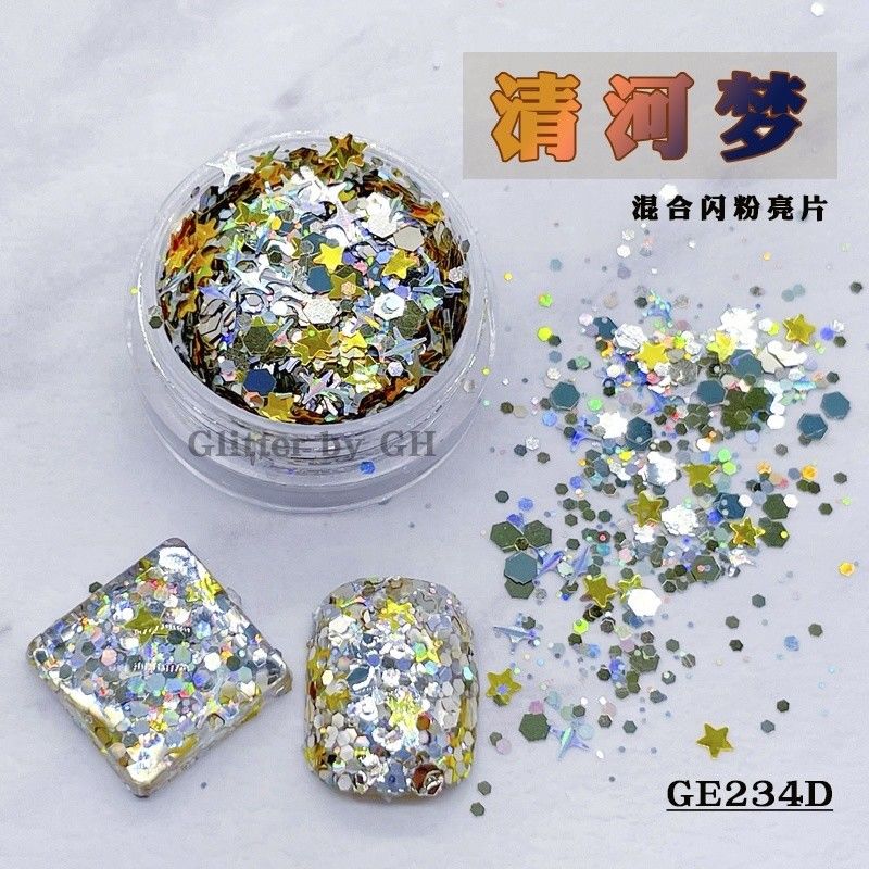 Multi Colors Loose Chunky Glitter Mix Fine Polyester Glitter Bulk Untuk Nail Art DIY Kerajinan