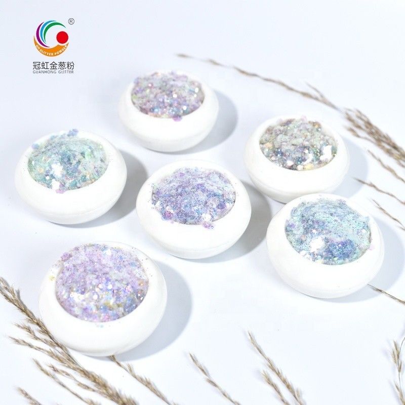 Hexagonal Polyester Chunky Glitter Mix Powder By The Pound Sequin Gaya Jepang untuk wajah tubuh