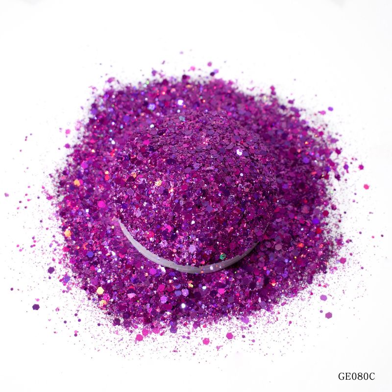 Fine Holographic Rainbow Chunky Glitter Mix Laser Powder Untuk Dekorasi Halloween Tubuh