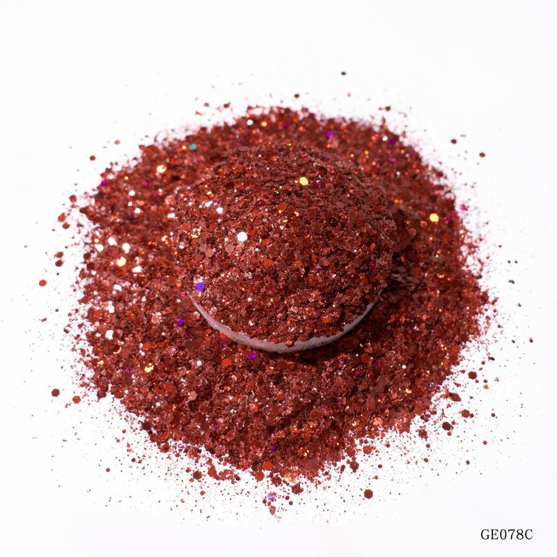 PET Hexagonal Laser Chunky Glitter Mix Powder Untuk Kuku Dekorasi Liburan