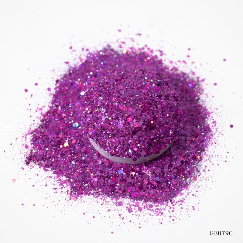 PET Hexagonal Laser Chunky Glitter Mix Powder Untuk Kuku Dekorasi Liburan