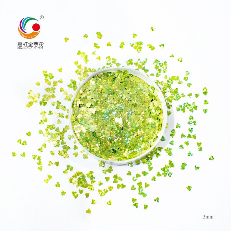 3mm Starry Heart Round Body PET Glitter Powder Untuk Dekorasi Pernikahan