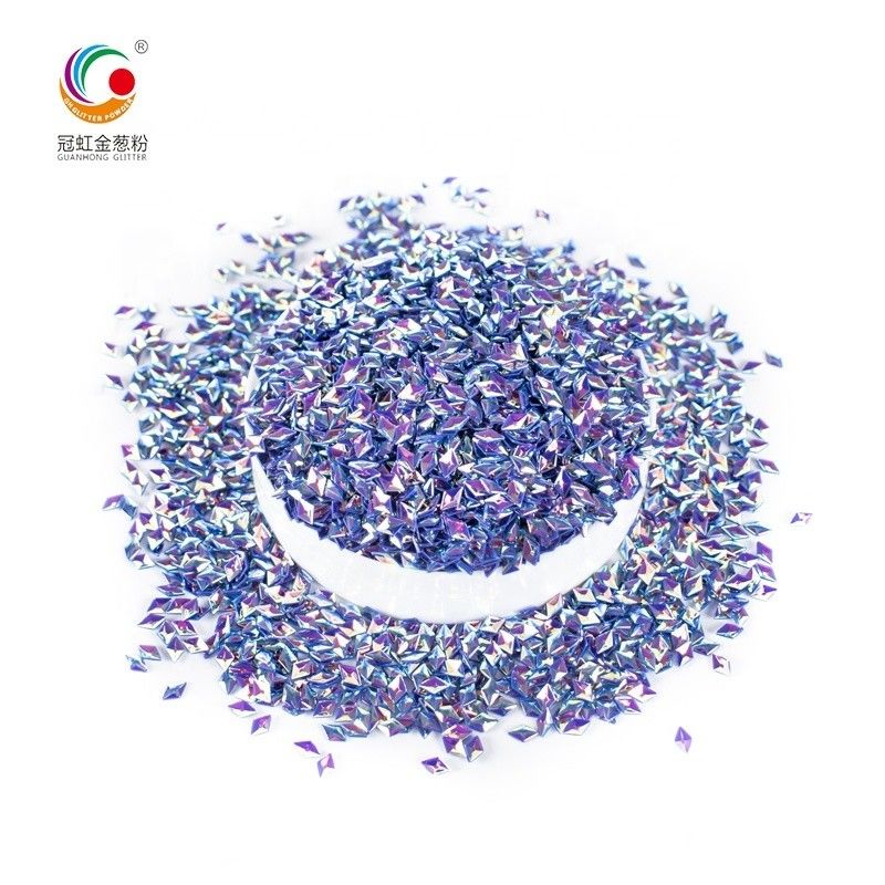 Makeup Multicolor Berlian Glitter debu Pigmen 3D Prismatik Bintang Chunky Berkilau Bubuk