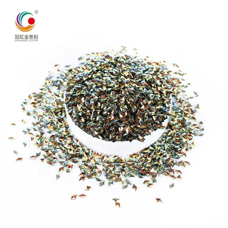Makeup Multicolor Berlian Glitter debu Pigmen 3D Prismatik Bintang Chunky Berkilau Bubuk