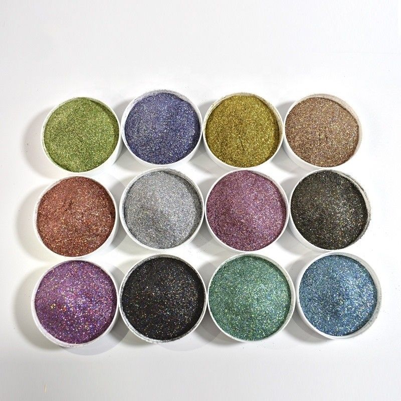 Laser Iridescent Green Chunky Solvent Resistant Glitter Ramah Lingkungan Untuk Tinta Pencetakan Tubuh