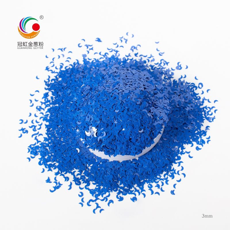 1mm Bulk Blue Eco Friendly PET Solvent Resistance Glitter Chunky Round Untuk Kerajinan