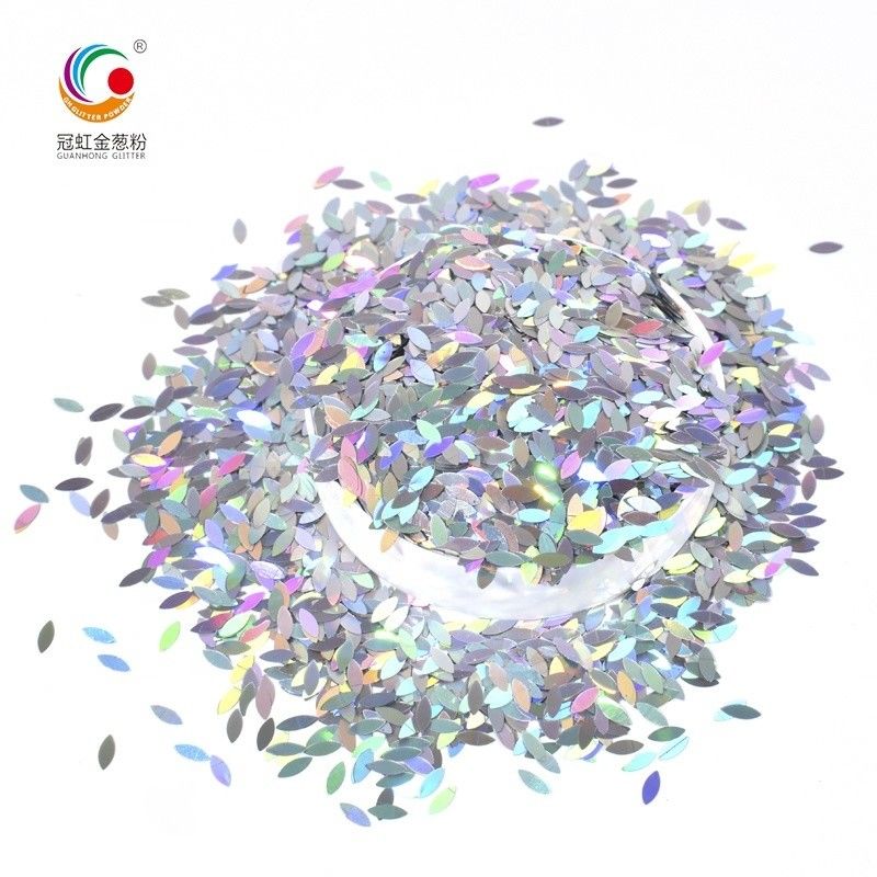 2.5mm Sliver Laser Holographic Chunky Glitter Powder Untuk Dekorasi Ulang Tahun Kerajinan